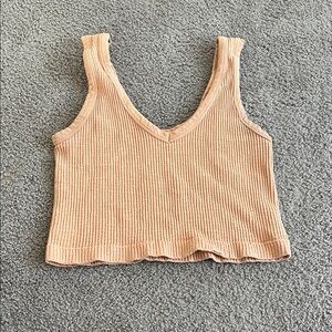 Amazon Ribbed Beige Women's Tank Top